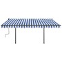 Manual retractable awning with blue and white LED 4x3 m by , Awnings - Ref: Foro24-3070141, Price: 560,85 €, Discount: %