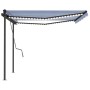 Manual retractable awning with blue and white LED 4x3 m by , Awnings - Ref: Foro24-3070141, Price: 560,85 €, Discount: %