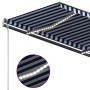 Manual retractable awning with blue and white LED 4x3 m by , Awnings - Ref: Foro24-3070141, Price: 560,85 €, Discount: %