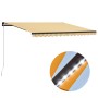 Manual retractable awning with yellow and white LED 400x300 cm by , Awnings - Ref: Foro24-3055227, Price: 374,99 €, Discount: %