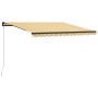 Toldo manual retráctil con LED amarillo y blanco 400x300 cm de , Toldos - Ref: Foro24-3055227, Precio: 383,13 €, Descuento: %