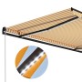 Manual retractable awning with yellow and white LED 400x300 cm by , Awnings - Ref: Foro24-3055227, Price: 383,13 €, Discount: %