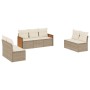 7-teiliges Gartensofa-Set und beigefarbene synthetische Rattankissen von , Gartensets - Ref: Foro24-3259958, Preis: 481,99 €,...