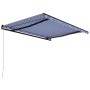 Blue and white retractable manual awning 450x300 cm by , Awnings - Ref: Foro24-3055194, Price: 292,25 €, Discount: %