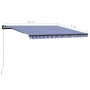 Blue and white retractable manual awning 450x300 cm by , Awnings - Ref: Foro24-3055194, Price: 292,25 €, Discount: %