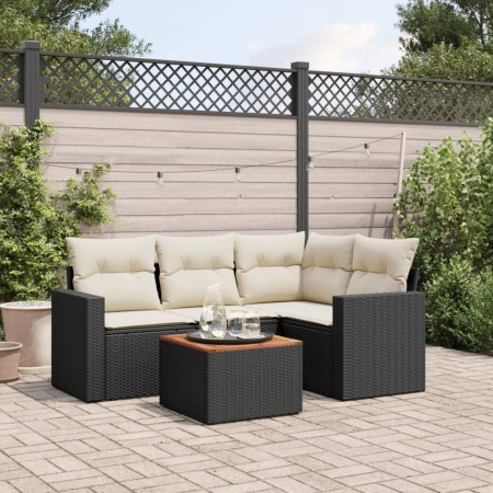 5-piece garden furniture set and black synthetic rattan cushions by , Garden sets - Ref: Foro24-3224103, Price: 328,37 €, Dis...