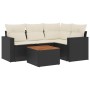 Set de muebles de jardín 5 pzas y cojines ratán sintético negro de , Conjuntos de jardín - Ref: Foro24-3224103, Precio: 327,9...