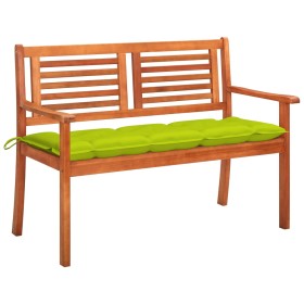 2 seater garden bench solid eucalyptus wood and cushion 120 cm by , garden benches - Ref: Foro24-3060995, Price: 187,99 €, Di...