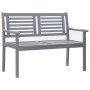 Banco de jardín 2 plazas madera eucalipto gris y cojín 120 cm de , Bancos de jardín - Ref: Foro24-3061049, Precio: 190,99 €, ...