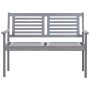 2-seater garden bench in gray eucalyptus wood and 120 cm cushion by , garden benches - Ref: Foro24-3061049, Price: 190,99 €, ...