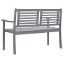 Banco de jardín 2 plazas madera eucalipto gris y cojín 120 cm de , Bancos de jardín - Ref: Foro24-3061049, Precio: 190,99 €, ...