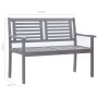 Banco de jardín 2 plazas madera eucalipto gris y cojín 120 cm de , Bancos de jardín - Ref: Foro24-3061049, Precio: 190,99 €, ...