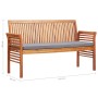 3-Sitzer Gartenbank mit Kissen massives Akazienholz 150 cm von vidaXL, Gartenbänke - Ref: Foro24-45973, Preis: 201,94 €, Raba...