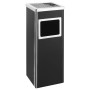 Black steel trash can with ashtray 36 L by vidaXL, Garbage cans and trash cans - Ref: Foro24-51091, Price: 70,82 €, Discount: %