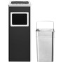 Black steel trash can with ashtray 36 L by vidaXL, Garbage cans and trash cans - Ref: Foro24-51091, Price: 70,82 €, Discount: %