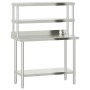 Kitchen work table with stainless steel shelf 110x55x150cm by , Restoration - Ref: Foro24-3208908, Price: 274,77 €, Discount: %