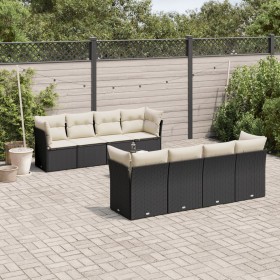 8-teiliges Gartensofa-Set und schwarze synthetische Rattankissen von , Gartensets - Ref: Foro24-3249145, Preis: 570,99 €, Rab...