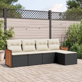 5-teiliges Gartenmöbel-Set und schwarze synthetische Rattankissen von , Gartensets - Ref: Foro24-3227596, Preis: 315,99 €, Ra...