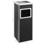 Papelera con cenicero de acero negro 36 L de vidaXL, Cubos de la basura y papeleras - Ref: Foro24-51091, Precio: 70,82 €, Des...