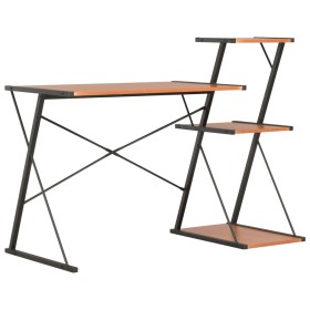 Desk with black and brown shelf 116x50x93 cm by vidaXL, Desks - Ref: Foro24-20290, Price: 47,00 €, Discount: %