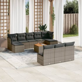 11-piece garden sofa set and gray synthetic rattan cushions by , Garden sets - Ref: Foro24-3256200, Price: 604,54 €, Discount: %