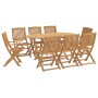 Garden dining set 9 pieces solid acacia wood by , Garden sets - Ref: Foro24-3214239, Price: 516,02 €, Discount: %