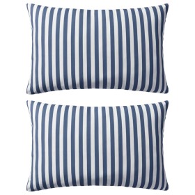 Striped outdoor cushions 60x40 cm navy blue 2 units by , Cushions - Ref: Foro24-132308, Price: 30,99 €, Discount: %