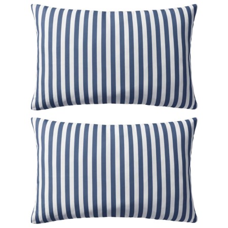 Striped outdoor cushions 60x40 cm navy blue 2 units by , Cushions - Ref: Foro24-132308, Price: 30,83 €, Discount: %