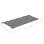 Banco Batavia de teca maciza con cojín gris 120 cm de , Bancos de jardín - Ref: Foro24-3062170, Precio: 214,16 €, Descuento: %