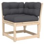 Garden furniture set 7 pieces and cushions solid pine wood by , Garden sets - Ref: Foro24-3216930, Price: 660,74 €, Discount: %