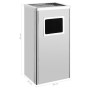 Stainless steel trash can with ashtray 45 L by vidaXL, Garbage cans and trash cans - Ref: Foro24-51092, Price: 93,86 €, Disco...