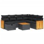 8-piece garden sofa set and black synthetic rattan cushions by , Garden sets - Ref: Foro24-3265766, Price: 502,09 €, Discount: %