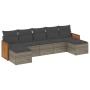 7-piece garden sofa set with gray PE rattan cushions by , Garden sets - Ref: Foro24-3227915, Price: 406,99 €, Discount: %