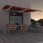 Toldo automático LED sensor de viento naranja marrón 600x300 cm de , Toldos - Ref: Foro24-3068975, Precio: 778,48 €, Descuent...