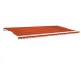 Toldo automático LED sensor de viento naranja marrón 600x300 cm de , Toldos - Ref: Foro24-3068975, Precio: 778,48 €, Descuent...