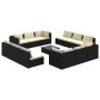 Set muebles de jardín 13 pzas y cojines ratán sintético negro de , Conjuntos de jardín - Ref: Foro24-3101591, Precio: 1,00 €,...