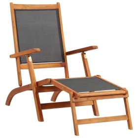 Outdoor lounger in solid acacia wood and textilene by vidaXL, Loungers - Ref: Foro24-45958, Price: 90,99 €, Discount: %