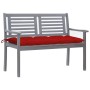 2-seater garden bench in gray eucalyptus wood and 120 cm cushion by , garden benches - Ref: Foro24-3061044, Price: 165,78 €, ...