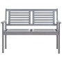 2-seater garden bench in gray eucalyptus wood and 120 cm cushion by , garden benches - Ref: Foro24-3061044, Price: 165,78 €, ...