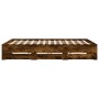 Smoked oak engineered wood bed with drawers 160x200 cm by , Beds and slatted bases - Ref: Foro24-3207263, Price: 199,46 €, Di...