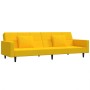 Sofá cama de 2 plazas con dos almohadas terciopelo amarillo de , Sofás - Ref: Foro24-375822, Precio: 248,66 €, Descuento: %