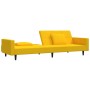 Sofá cama de 2 plazas con dos almohadas terciopelo amarillo de , Sofás - Ref: Foro24-375822, Precio: 248,66 €, Descuento: %