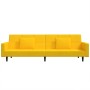 Sofá cama de 2 plazas con dos almohadas terciopelo amarillo de , Sofás - Ref: Foro24-375822, Precio: 248,66 €, Descuento: %