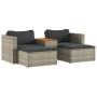 Set of 5-piece garden sofas and cushions made of synthetic rattan in gray acacia. by , Outdoor sofas - Ref: Foro24-365726, Pr...