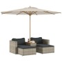 Set of 5-piece garden sofas and cushions made of synthetic rattan in gray acacia. by , Outdoor sofas - Ref: Foro24-365726, Pr...