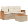 Set Gartensofas mit Kissen 4 Stück synthetisches Rattan beige von , Gartensets - Ref: Foro24-3259846, Preis: 310,72 €, Rabatt: %