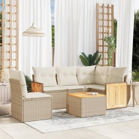 Garden sofa set with 6-piece synthetic rattan beige cushions by , Garden sets - Ref: Foro24-3227661, Price: 507,60 €, Discoun...