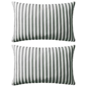 Striped outdoor cushions 60x40 cm gray 2 units by , Cushions - Ref: Foro24-132311, Price: 30,99 €, Discount: %