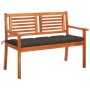 2 seater garden bench solid eucalyptus wood and cushion 120 cm by , garden benches - Ref: Foro24-3060992, Price: 188,25 €, Di...