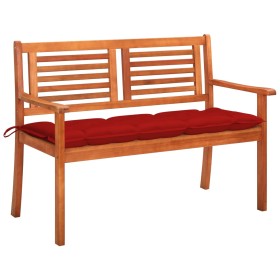 2 seater garden bench solid eucalyptus wood and cushion 120 cm by , garden benches - Ref: Foro24-3060990, Price: 182,99 €, Di...